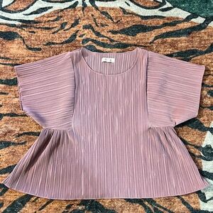 Madewell Mauve Blush Pleated Blouse